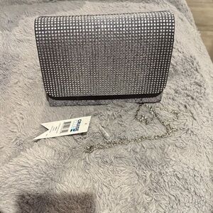 Charming Charlie Glittering Silver Clutch